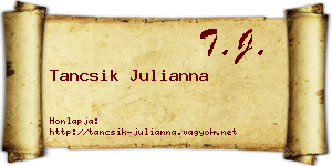 Tancsik Julianna névjegykártya